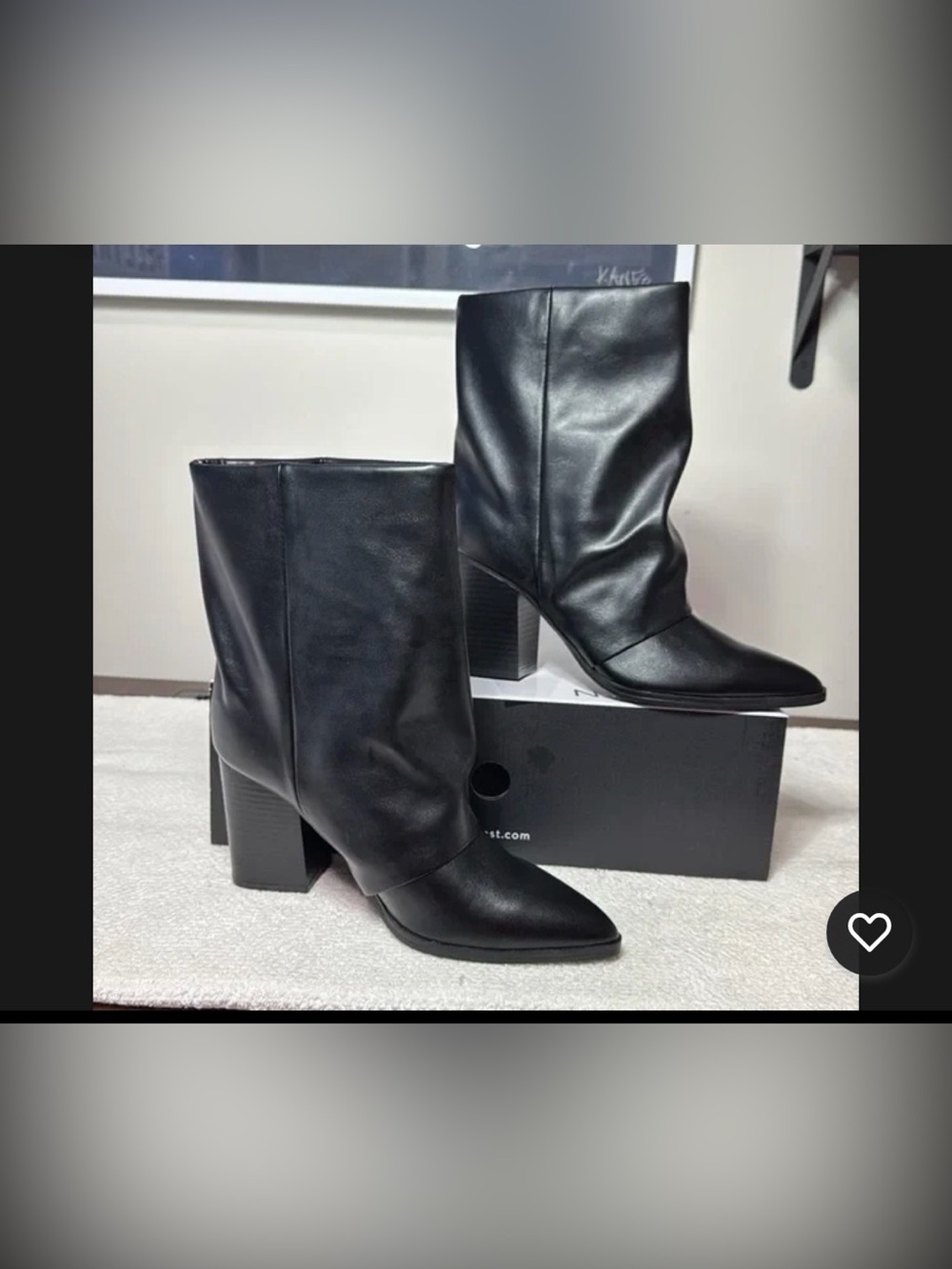 Nine West Clives Women’s Black Leather Pull On Boots 6.5